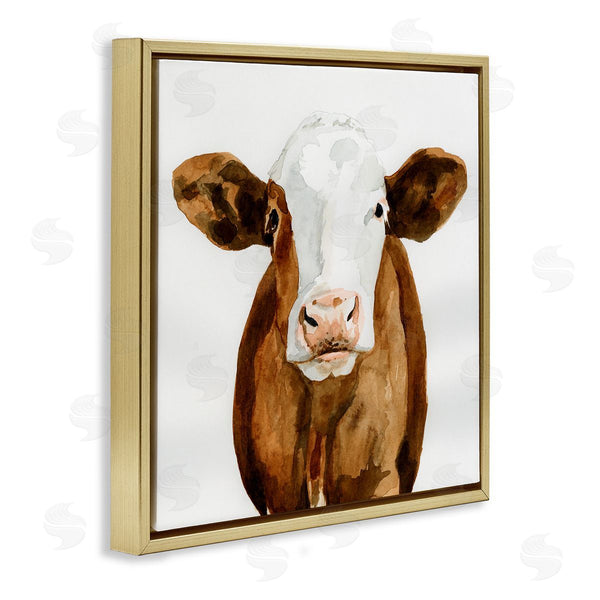 Stupell Industries Victoria Barnes | Country Cow Minimal Portrait