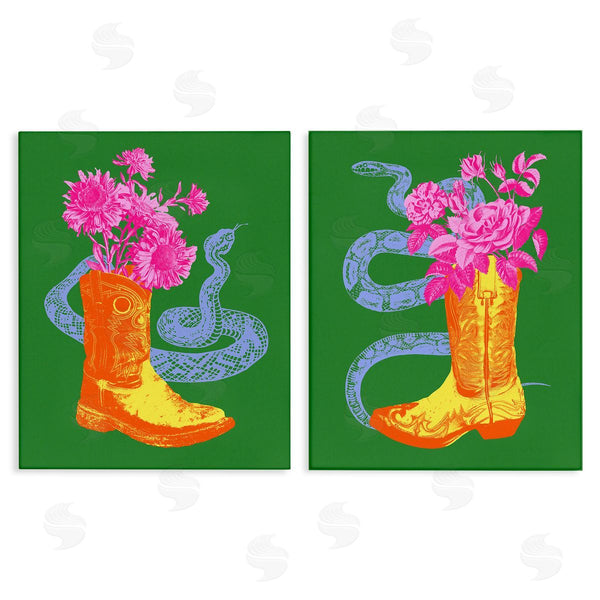 stupell industries Victoria Barnes | Cowgirl Bouquets & Snakes Wall Art