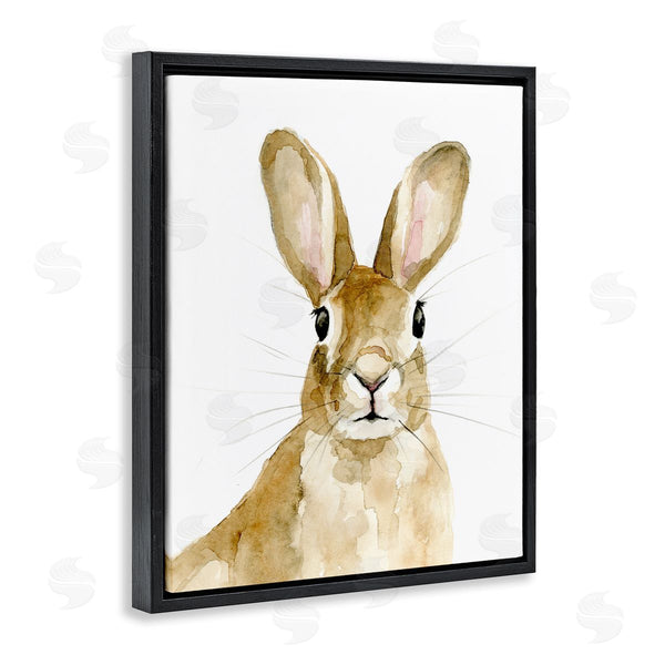 Stupell Industries Victoria Barnes | Curious Bunny Rabbit Watercolor Portrait Wild Forest Animal Wall Art