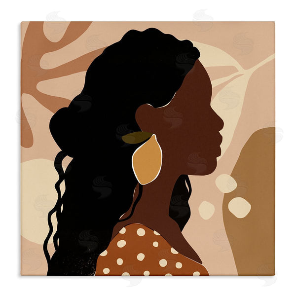 stupell industries Victoria Barnes | Curly Hair Lemon Citrus Earring Female Portrait