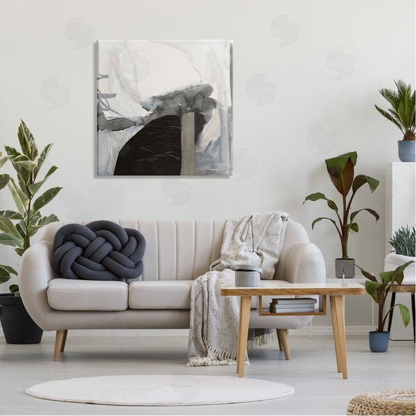 Stupell Industries Victoria Barnes | Curved Black Forms Scribbled Shapes Abstract Painting Wall Art