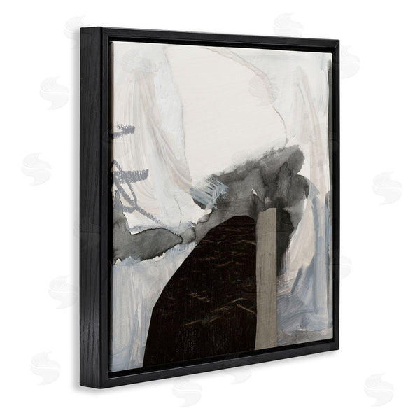 Stupell Industries Victoria Barnes | Curved Black Forms Scribbled Shapes Abstract Painting Wall Art