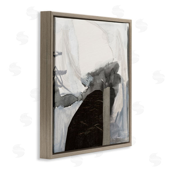 Stupell Industries Victoria Barnes | Curved Black Forms Scribbled Shapes Abstract Painting Wall Art