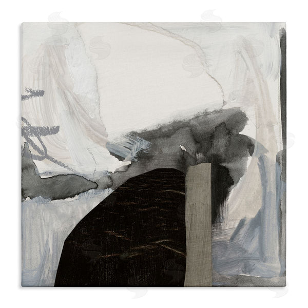 stupell industries Victoria Barnes | Curved Black Forms Scribbled Shapes Abstract Painting Wall Art