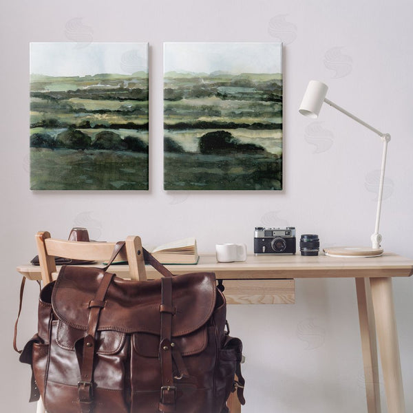 Stupell Industries Victoria Barnes | Deep Green Countryside Hills Landscape Wall Art