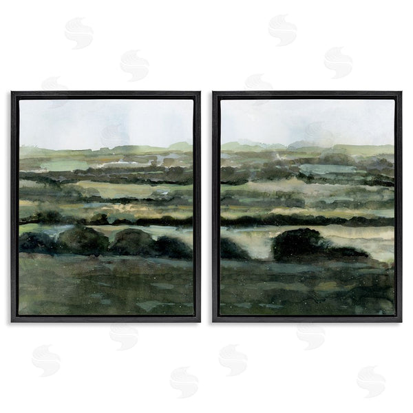 Stupell Industries Victoria Barnes | Deep Green Countryside Hills Landscape Wall Art