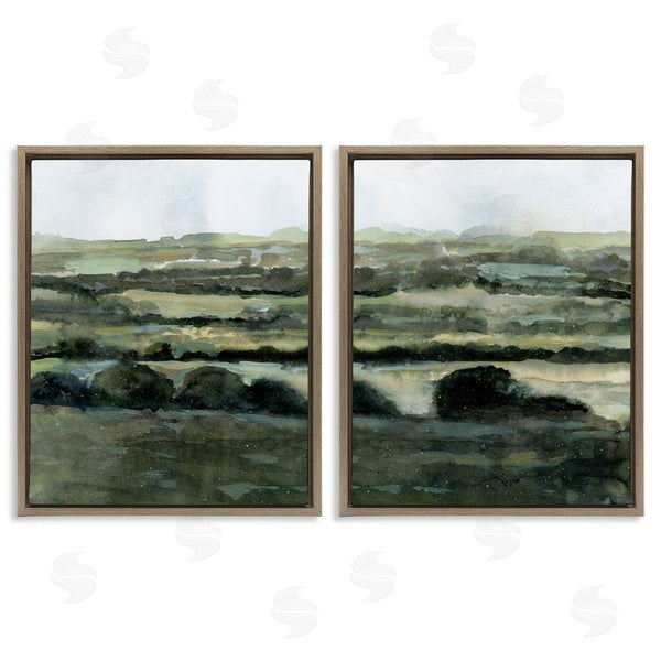Stupell Industries Victoria Barnes | Deep Green Countryside Hills Landscape Wall Art