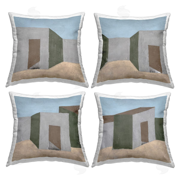 stupell industries Victoria Barnes | Desert Modular Houses Printed Throw Pillow Set