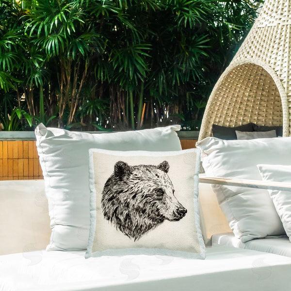 Stupell Industries Victoria Barnes | Detailed Bear Portrait Printed Throw Pillow
