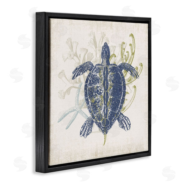 Stupell Industries Victoria Barnes | Detailed Sea Turtle Layered Coral Aquatic Life Wall Art