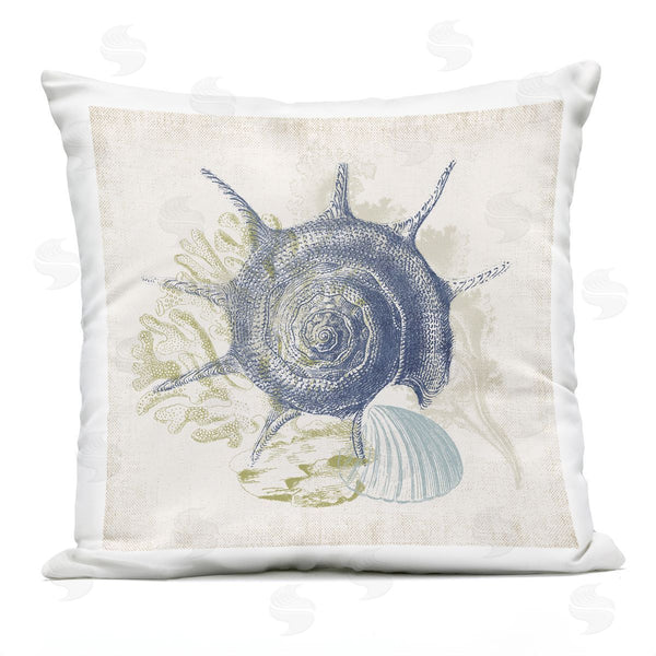 Stupell Industries Victoria Barnes | Detailed Seashells Ocean Sea Life Botanicals Printed Throw Pillow