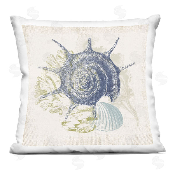 stupell industries Victoria Barnes | Detailed Seashells Ocean Sea Life Botanicals Printed Throw Pillow