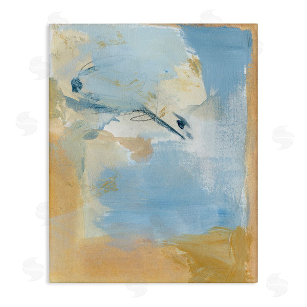 stupell industries Victoria Barnes | Distressed Gold and Blue Wall Art