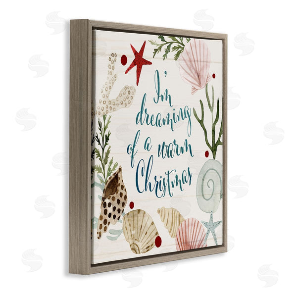 Stupell Industries Victoria Barnes | Dreaming Of Warm Christmas Phrase