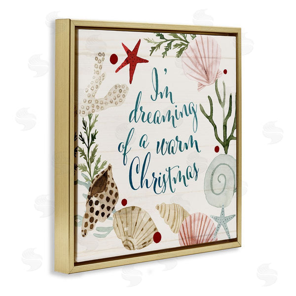 Stupell Industries Victoria Barnes | Dreaming Of Warm Christmas Phrase