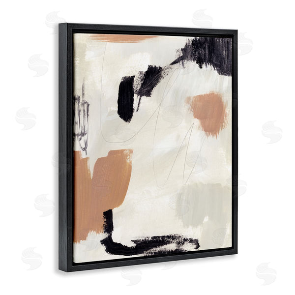 Stupell Industries Victoria Barnes | Expressive Abstract Composition Neutral Beige Black Wall Art