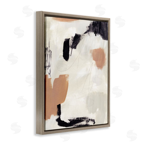 Stupell Industries Victoria Barnes | Expressive Abstract Composition Neutral Beige Black Wall Art