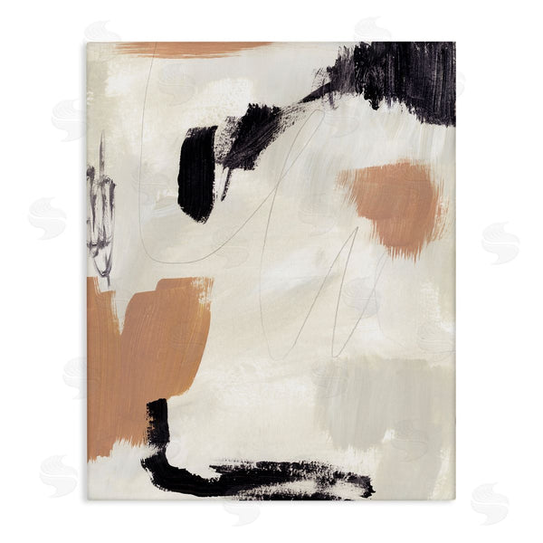 stupell industries Victoria Barnes | Expressive Abstract Composition Neutral Beige Black Wall Art