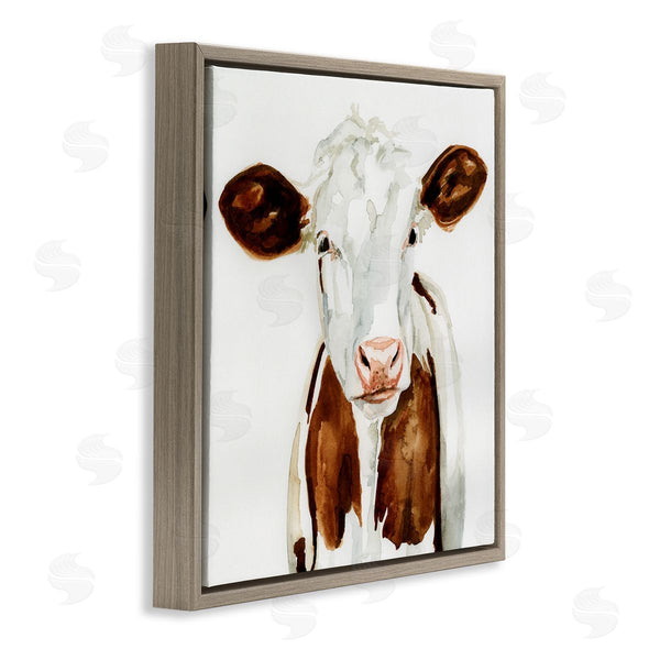 Stupell Industries Victoria Barnes | Farm Cow Neutral Watercolor