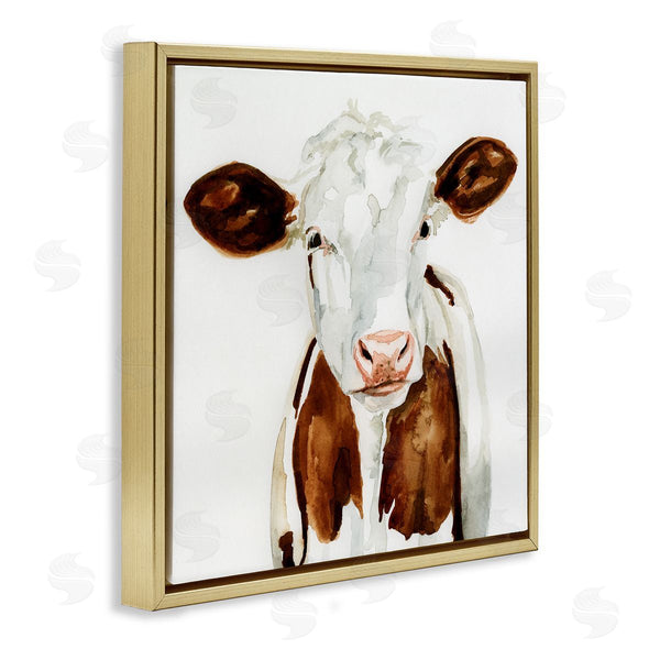 Stupell Industries Victoria Barnes | Farm Cow Neutral Watercolor