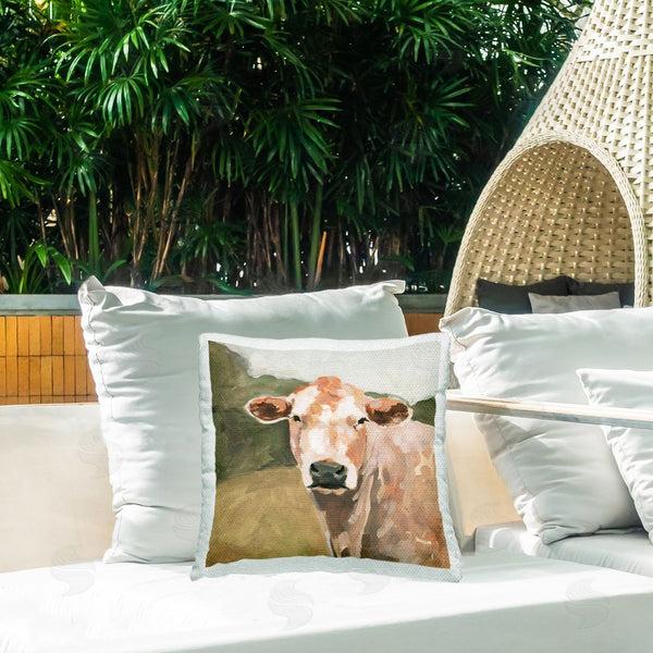 Stupell Industries Victoria Barnes | Farmhouse Cattle Face Printed Throw Pillow