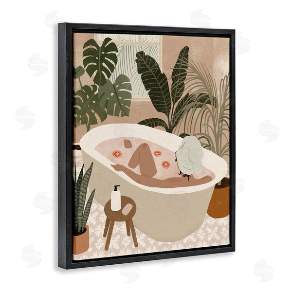 Stupell Industries Victoria Barnes | Female Fruit Bath Tropical Palm Plants