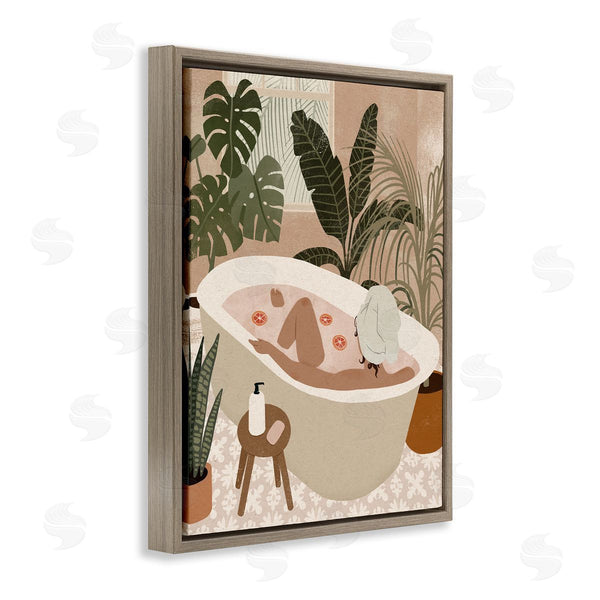 Stupell Industries Victoria Barnes | Female Fruit Bath Tropical Palm Plants