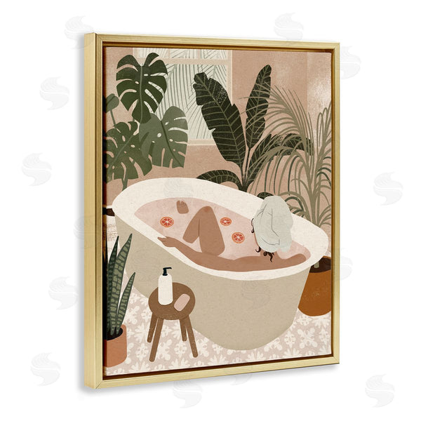 Stupell Industries Victoria Barnes | Female Fruit Bath Tropical Palm Plants