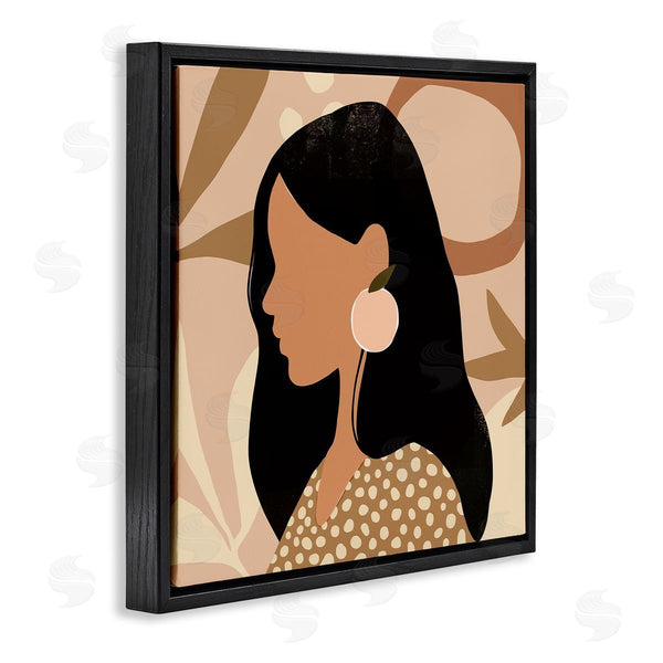 Stupell Industries Victoria Barnes | Female Side Portrait Peach Fruit Earring