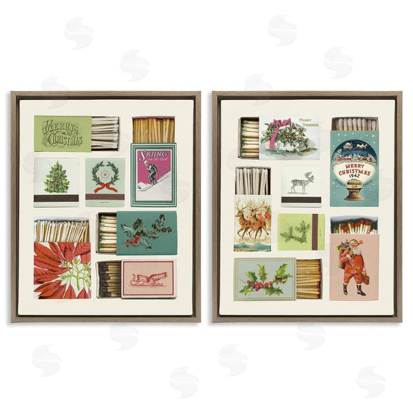 Stupell Industries Victoria Barnes | Festive Christmas Match Boxes