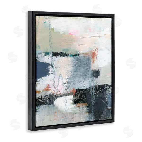 Stupell Industries Victoria Barnes | Fort Architecture Abstraction Busy Grey Blue Shapes Wall Art