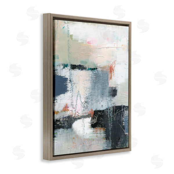 Stupell Industries Victoria Barnes | Fort Architecture Abstraction Busy Grey Blue Shapes Wall Art