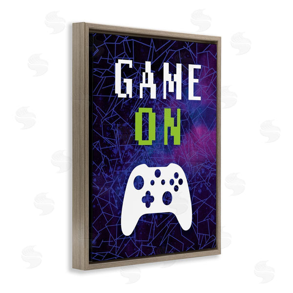 Stupell Industries Victoria Barnes | Game On Bold Geometric Pattern Gaming Controller Wall Art