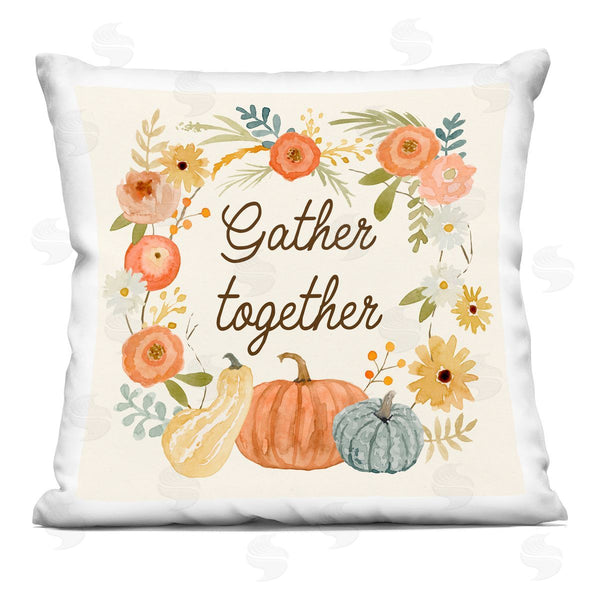 stupell industries Victoria Barnes | Gather Together Gourds Printed Throw Pillow