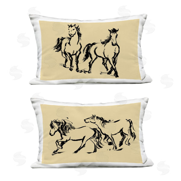 Stupell Industries Victoria Barnes | Gestured Horses In Motion Printed Throw Pillow Set