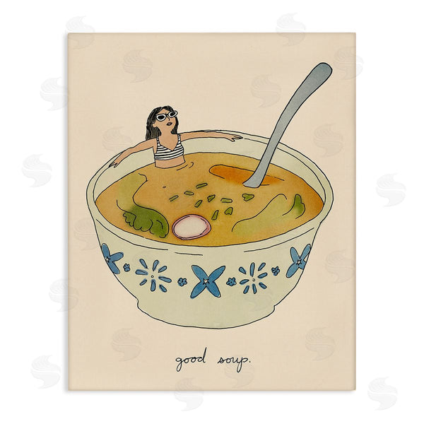 stupell industries Victoria Barnes | Girl Bathing in Soup Wall Art