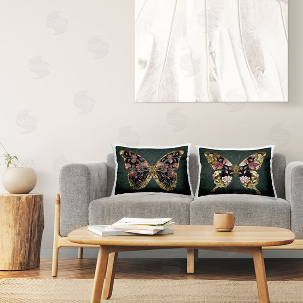 stupell industries Victoria Barnes | Gold Black Floral Butterfly