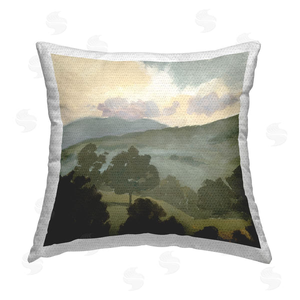Stupell Industries Victoria Barnes | Green Countryside Landscape Printed Throw Pillow
