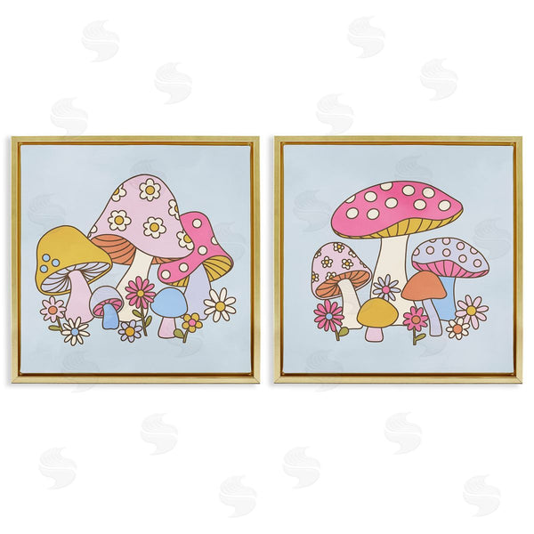 Stupell Industries Victoria Barnes | Groovy Floral Mushrooms