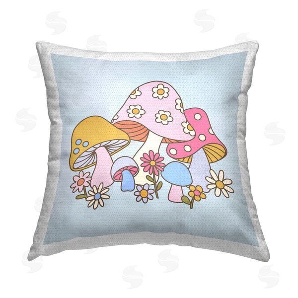 Stupell Industries Victoria Barnes | Groovy Mushroom Pattern Printed Throw Pillow
