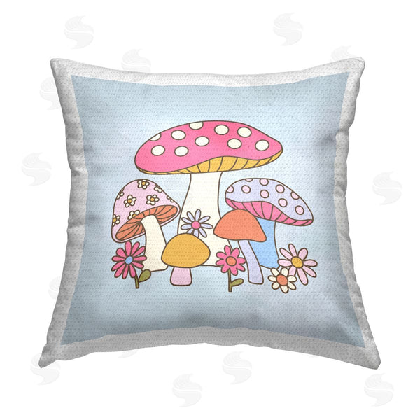 Stupell Industries Victoria Barnes | Groovy Patterned Mushrooms Printed Throw Pillow