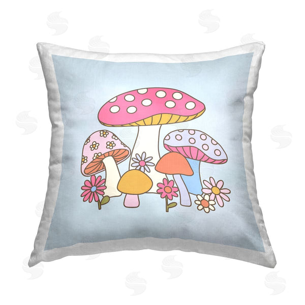 stupell industries Victoria Barnes | Groovy Patterned Mushrooms Printed Throw Pillow
