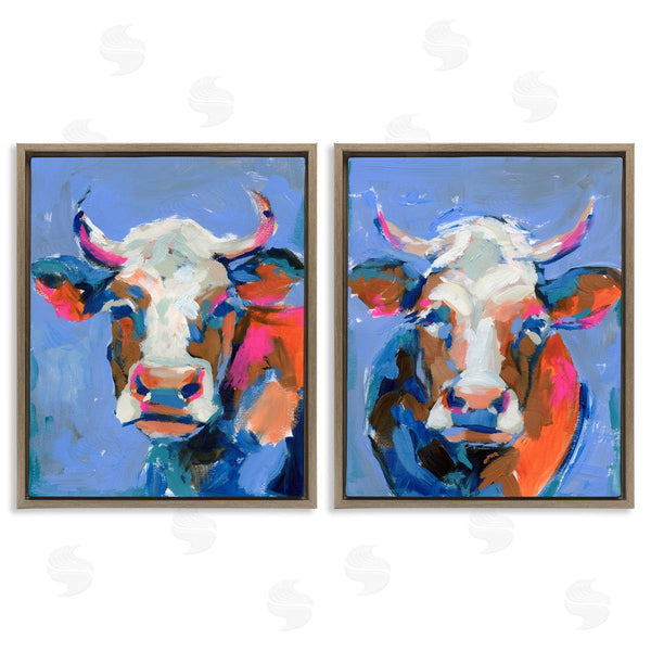 Stupell Industries Victoria Barnes | Guernsey Cow Horned Portrait Wall Art