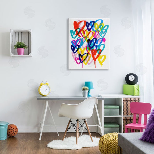 Stupell Industries Victoria Barnes | Hearts With Paint Drip Wall Art