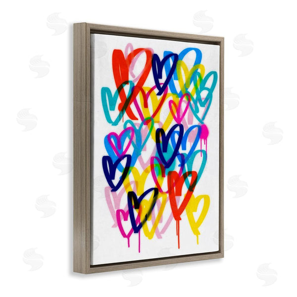 Stupell Industries Victoria Barnes | Hearts With Paint Drip Wall Art