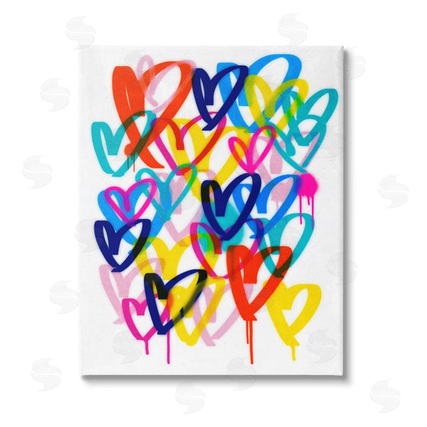 stupell industries Victoria Barnes | Hearts with Paint Drip Wall Art