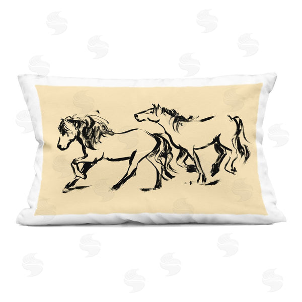 stupell industries Victoria Barnes | Horses in Motion Gallop Printed Throw Pillow