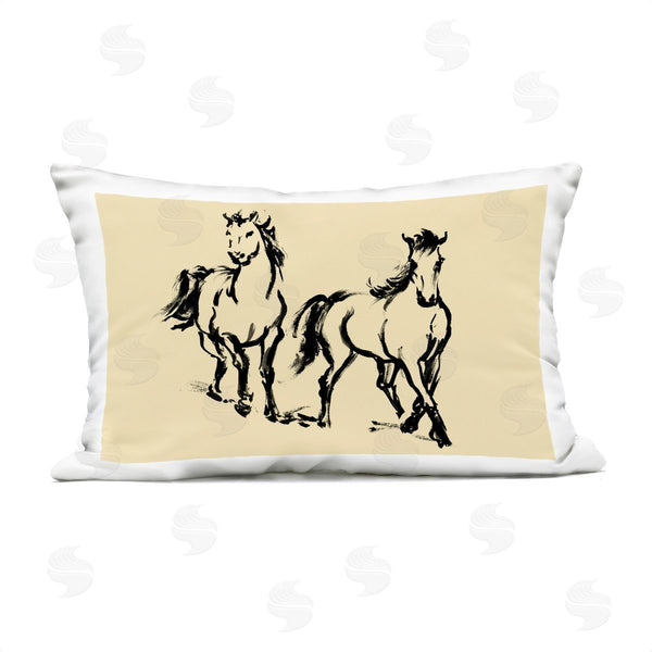 Stupell Industries Victoria Barnes | Horses In Motion Gesture Printed Throw Pillow