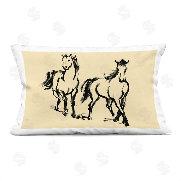 stupell industries Victoria Barnes | Horses in Motion Gesture Printed Throw Pillow