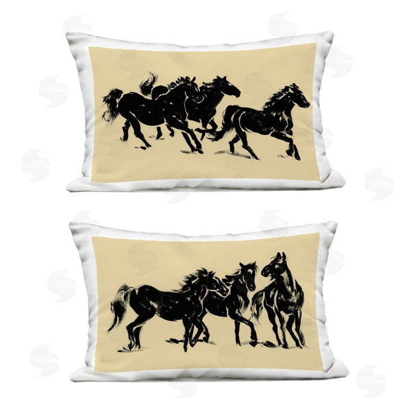 Stupell Industries Victoria Barnes | Horses In Motion Stampede Printed Throw Pillow Set